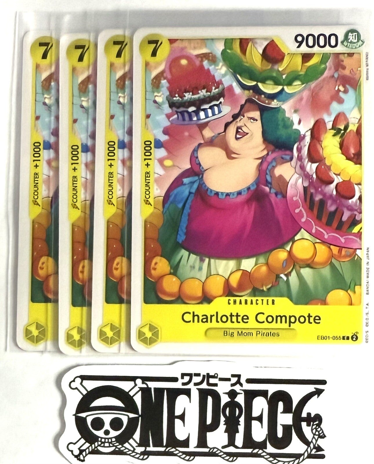 4x One Piece EB01-055 C Charlotte Compote - ENG - Regular - Play Set -TCG - NM/M
