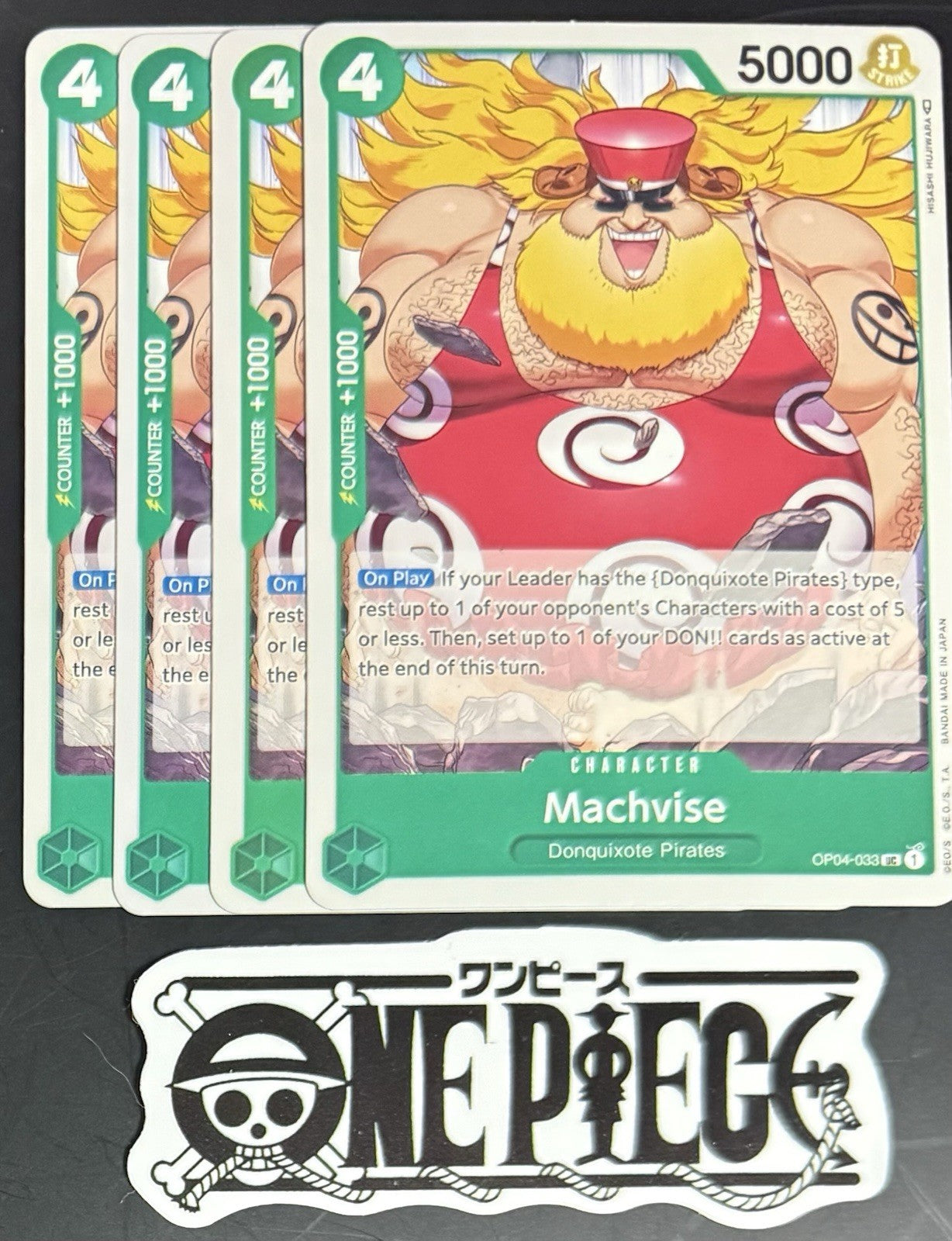 4x One Piece OP04-033 UC Machvise - English - Regular - Play Set - TCG - NM/M