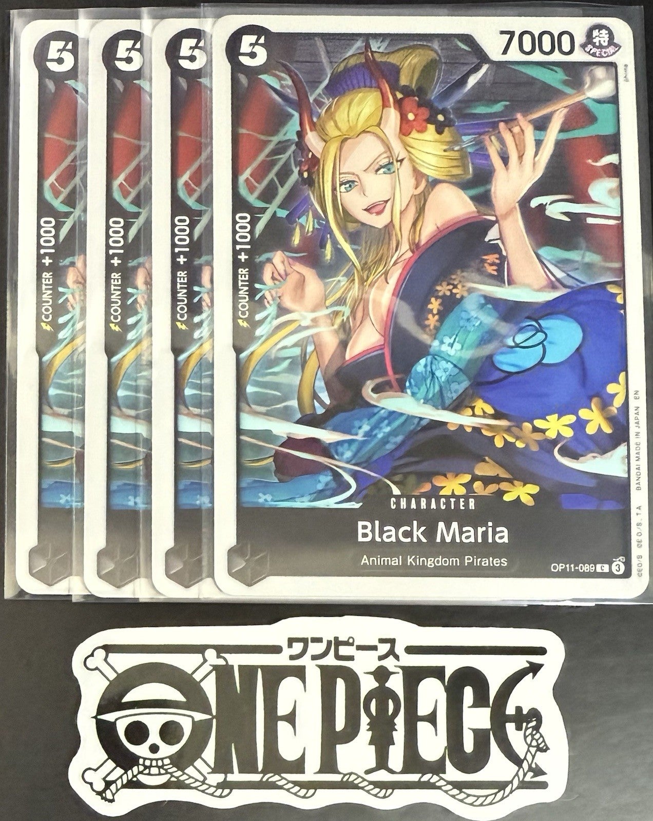4 x One Piece OP11-089 C Black Maria - ENG - Regular - Playset - TCG - NM/M