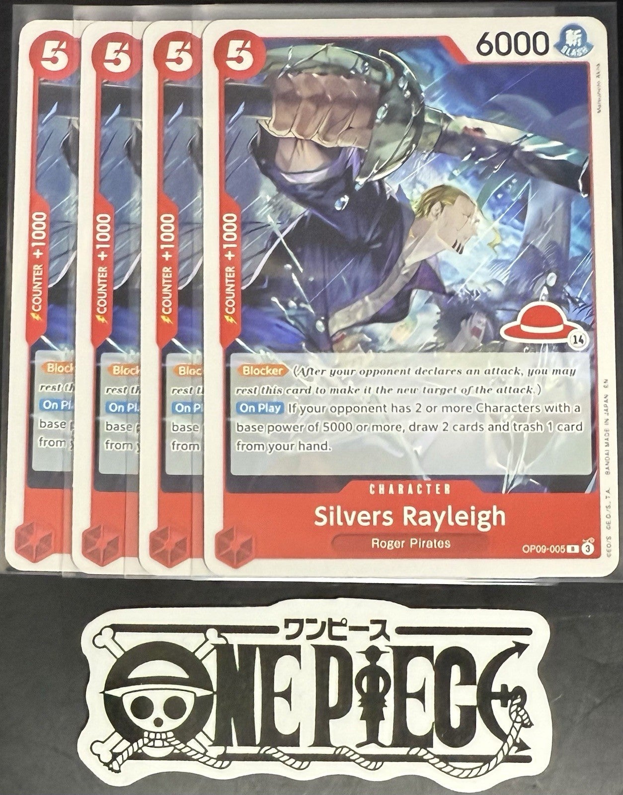 4x One Piece OP09-005 R Silvers Ray - English - Regular - Play Set - LD01 - NM/M