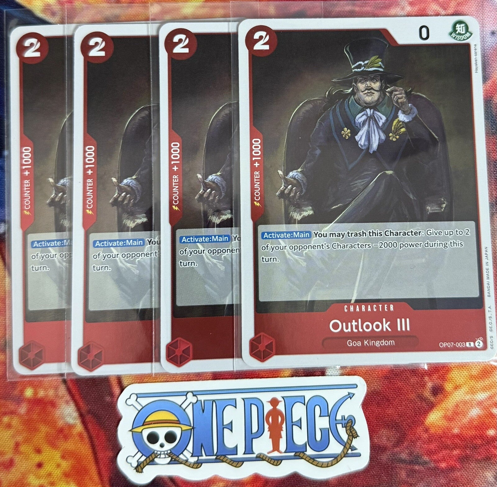 4x One Piece OP07-003 R Outlook III - ENG - Foil - Playset - TCG - NM/M