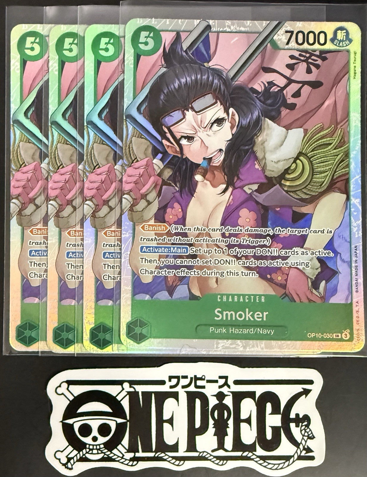 4x One Piece OP10-030 SR Smoker - English - Foil - Playset - TCG - NM/M