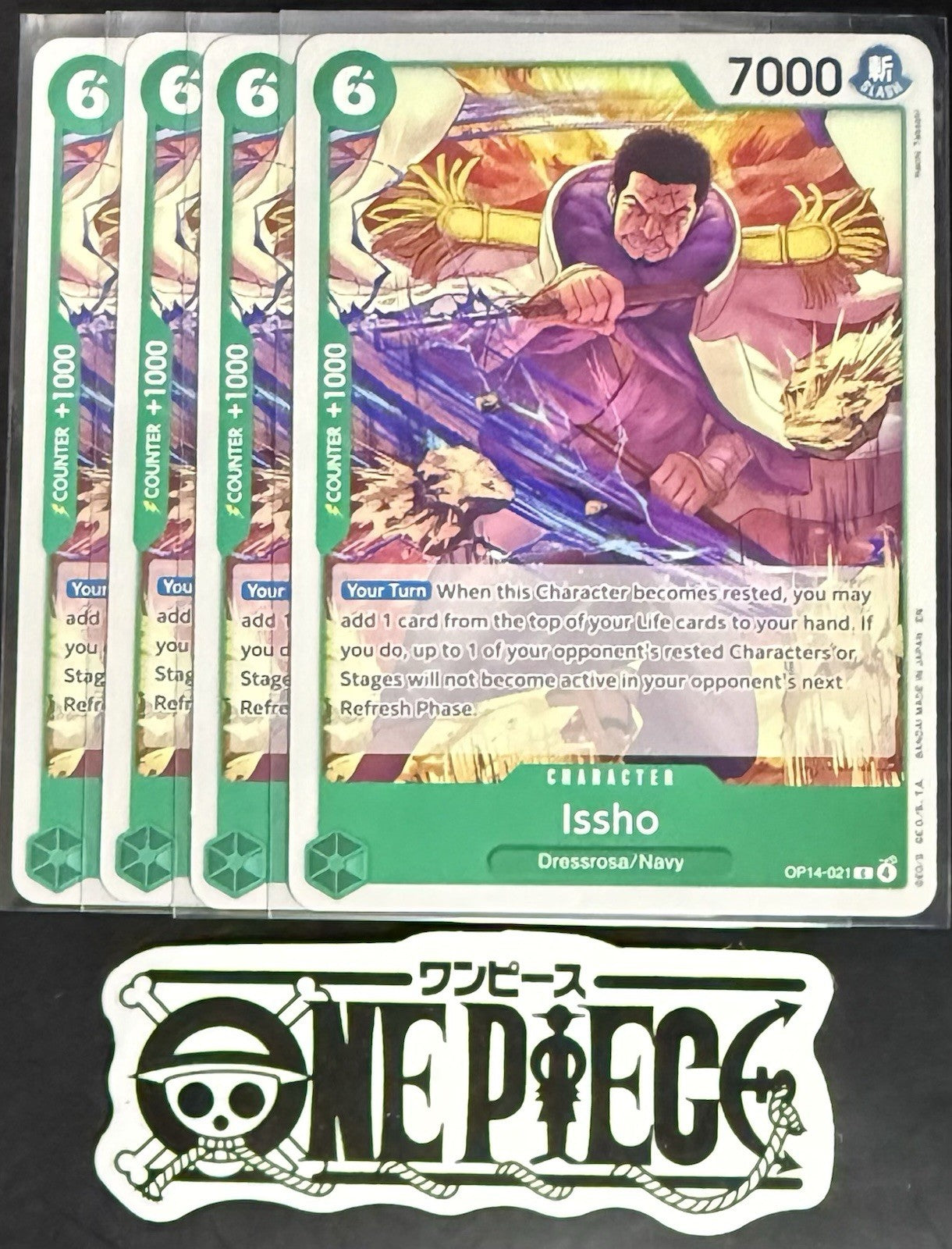4x One Piece OP14-021 C Issho - ENG - Regular - Playset - NM/M
