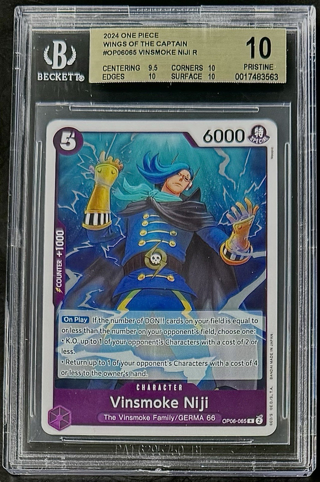 BGS 10 One Piece OP06-065 R Vinsmoke Niji - English -Wings of the Captain-Graded
