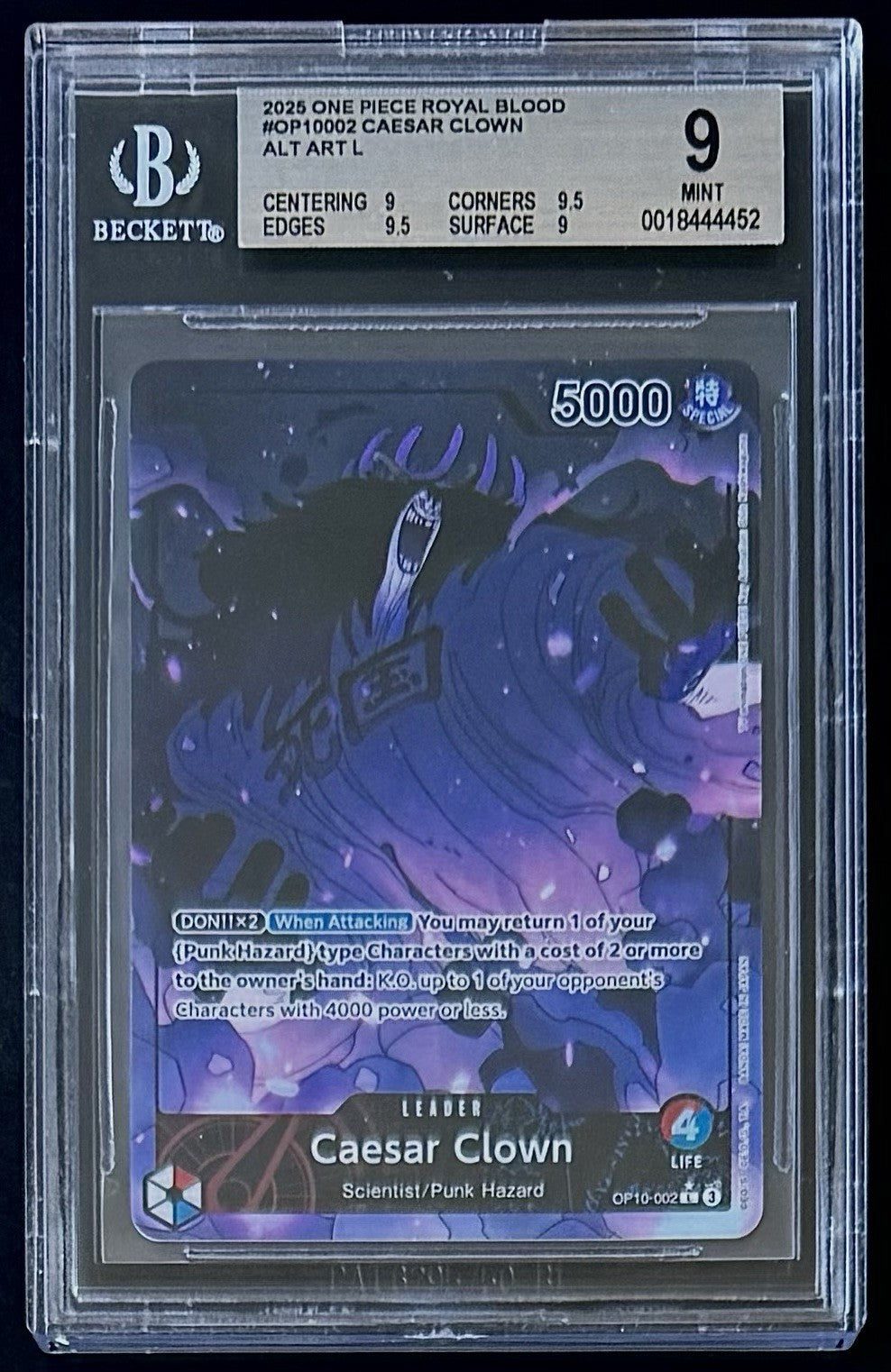 BGS 9 One Piece OP10-002 L* - Caeser Clown - Alt Art - EN - Royal Blood - Foil