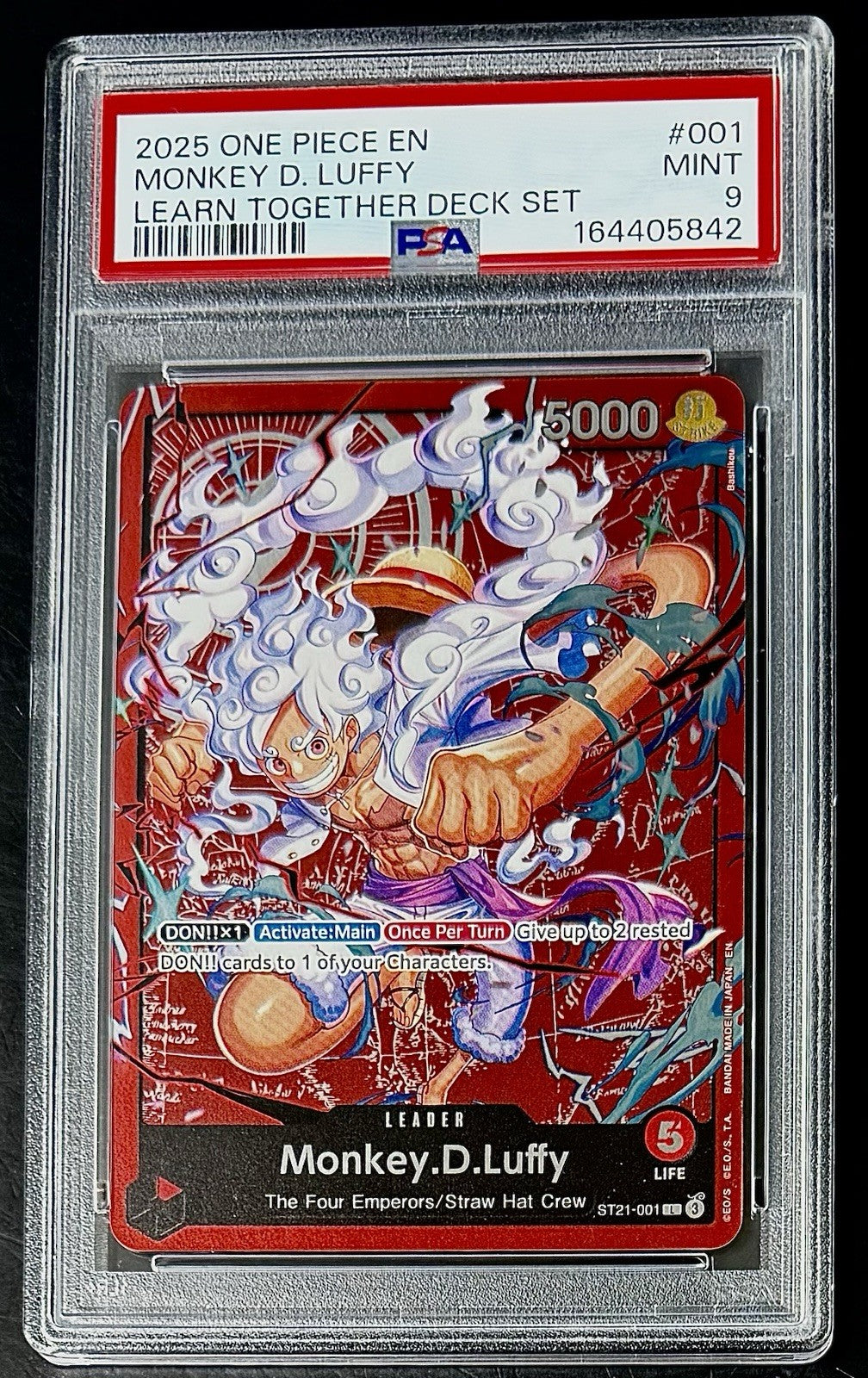 PSA 9 One Piece ST21-001 L - Monkey.D.Luffy - EN - Foil - LD01 - Learn Together