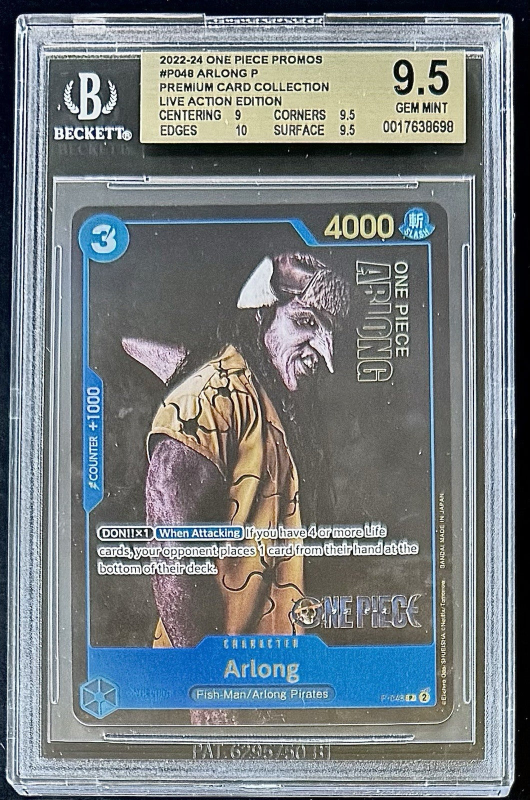 BGS 9.5 One Piece P-048 P - Arlong - EN - Premium Collection Live Action Edition