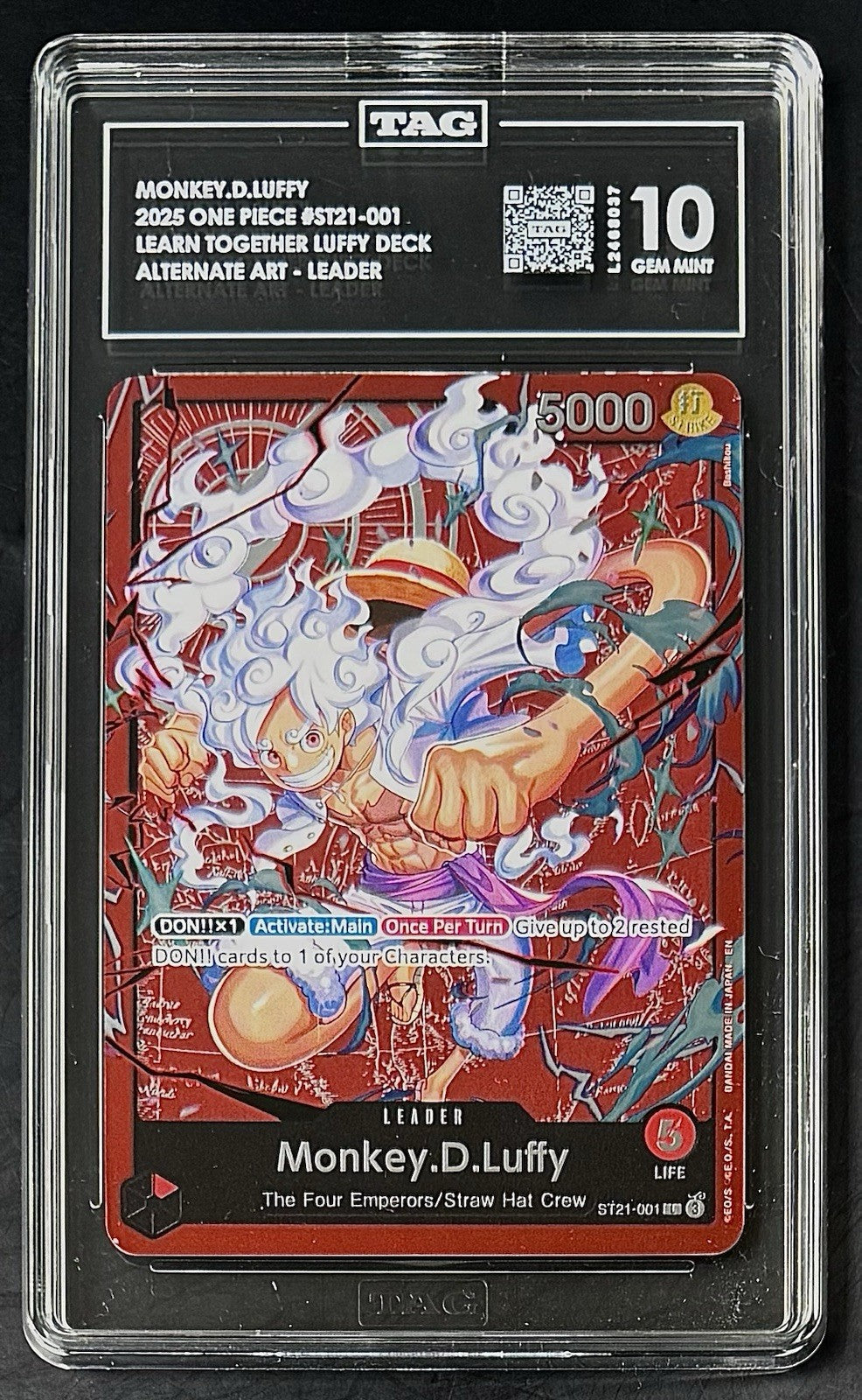 TAG 10 One Piece ST21-001 L - Monkey.D.Luffy - EN - LD01 Learn Together Leader