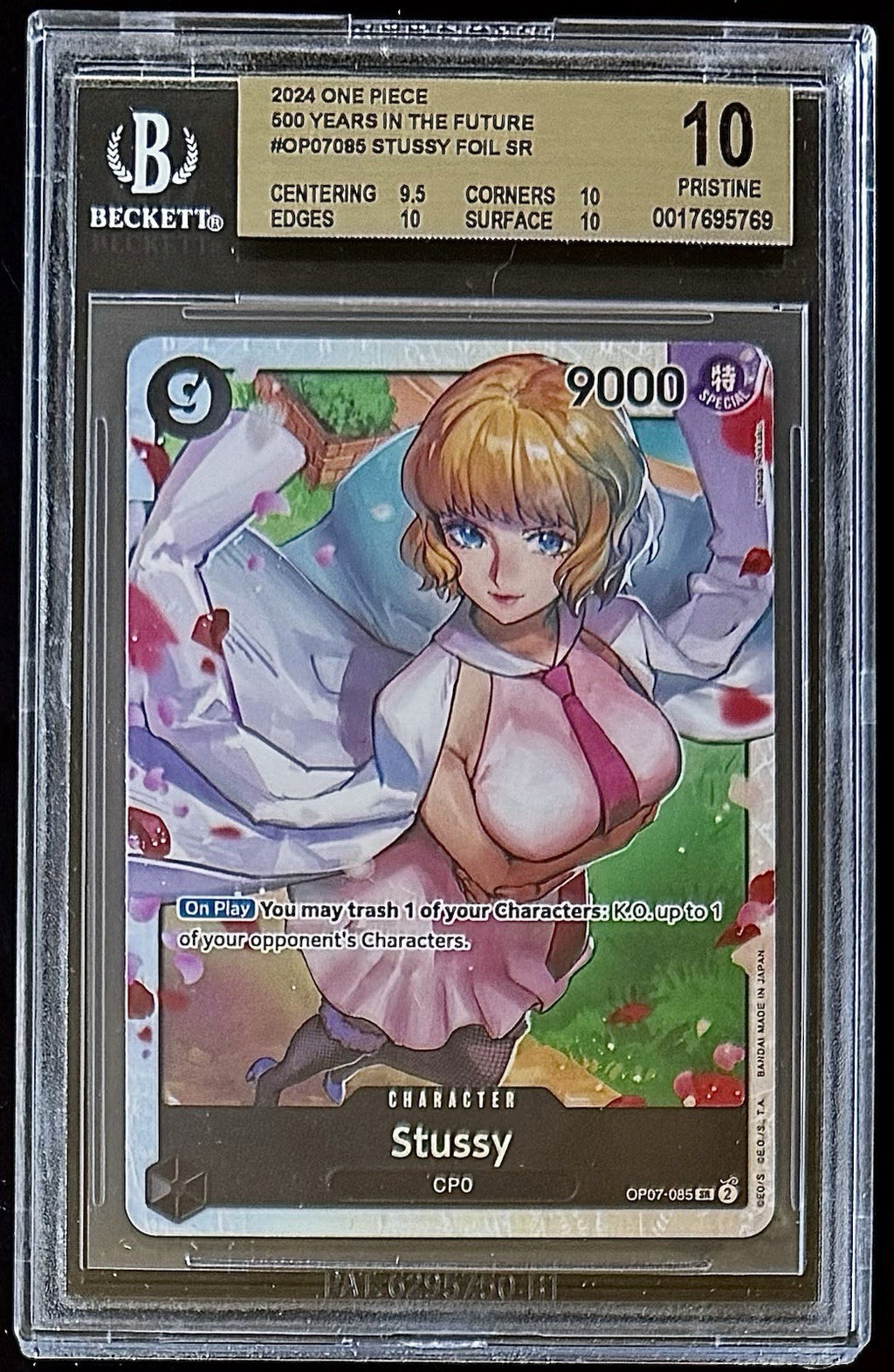BGS 10 One Piece OP07-085 SR Stussy - English - 500 Years in the Future - Graded