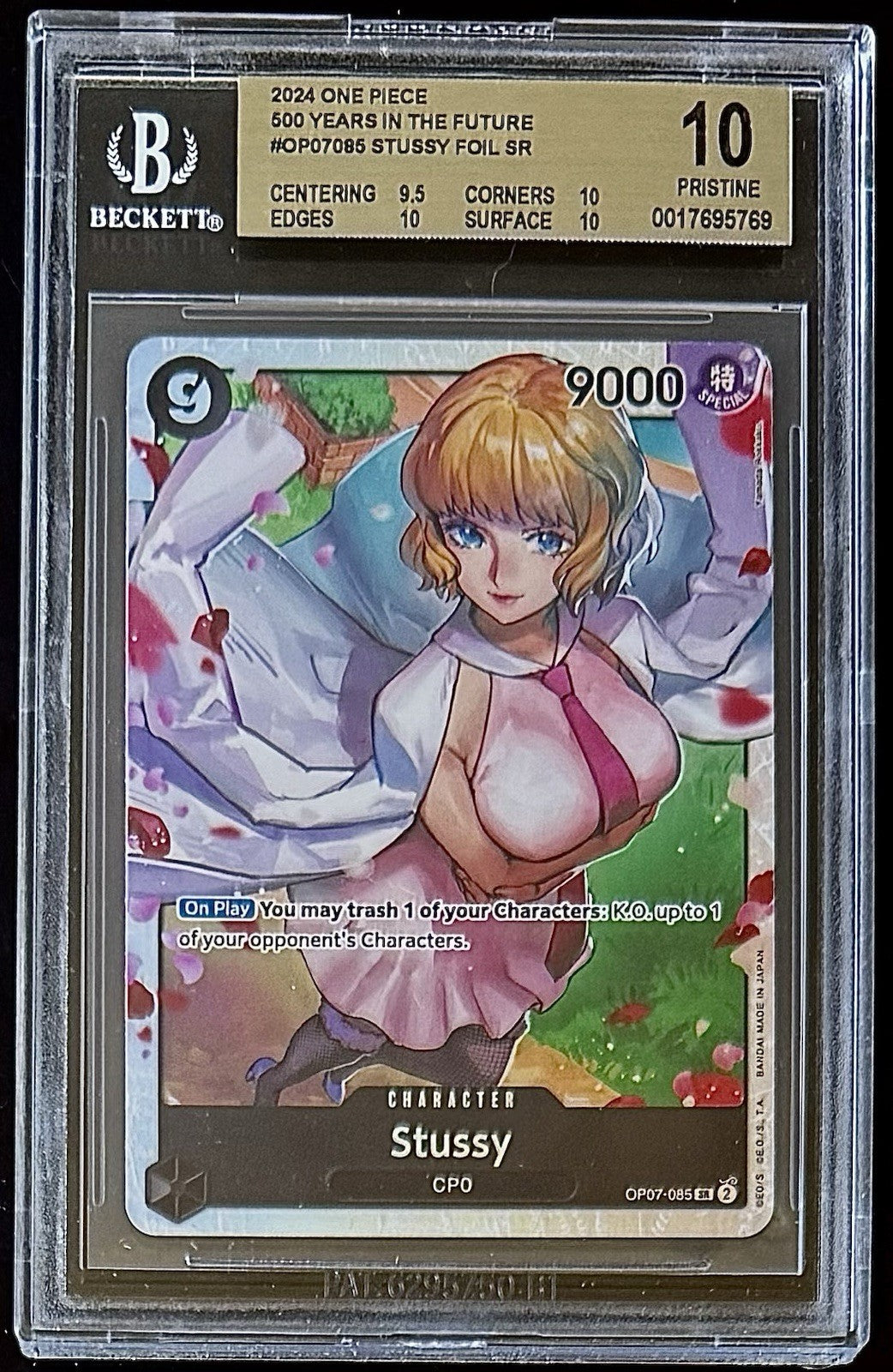 BGS 10 One Piece OP07-085 SR Stussy - English - 500 Years in the Future - Graded