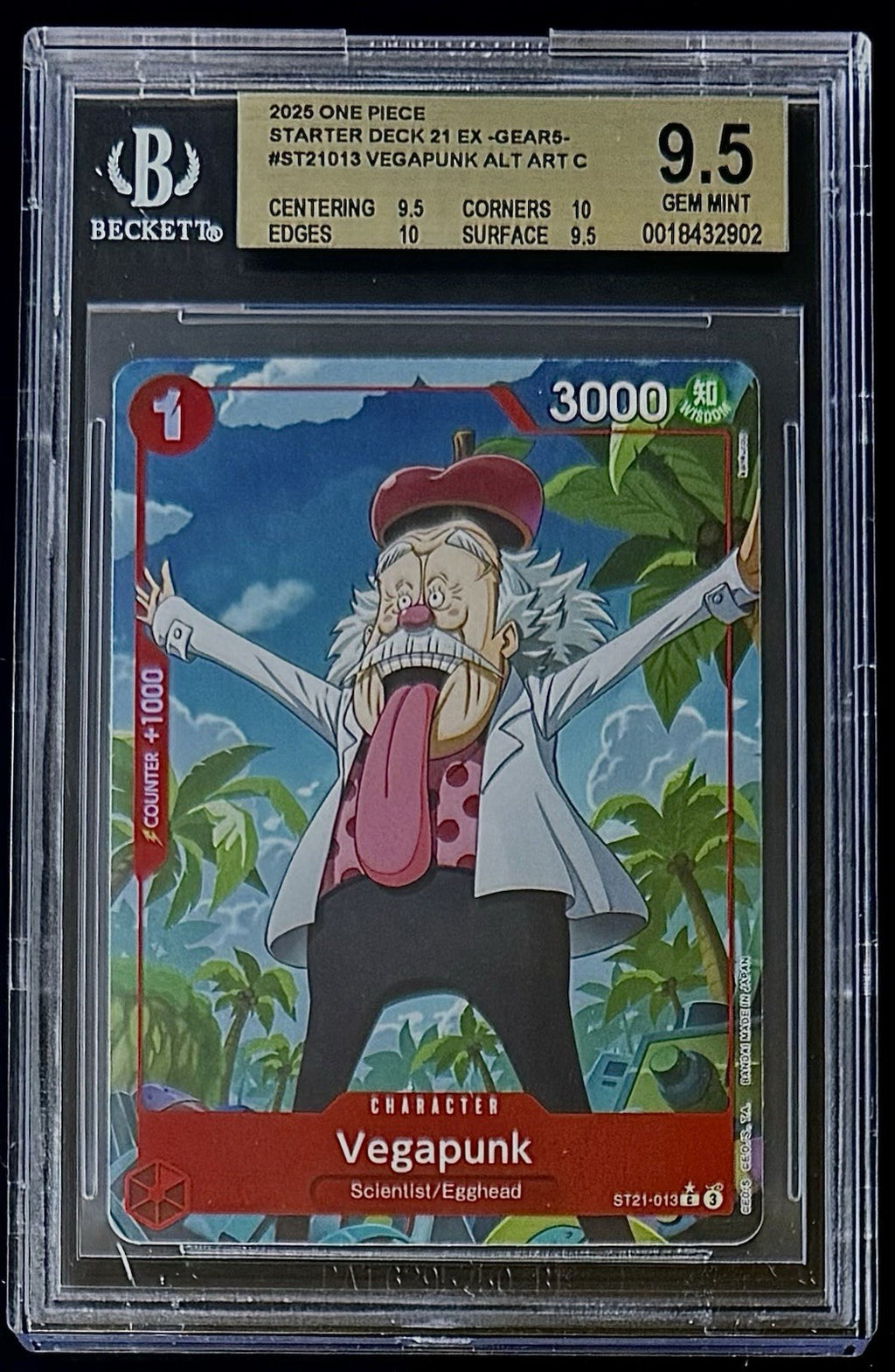 BGS 9.5 One Piece ST21-013 C* - Vegapunk - Alt Art - EN - Foil - EX Gear5