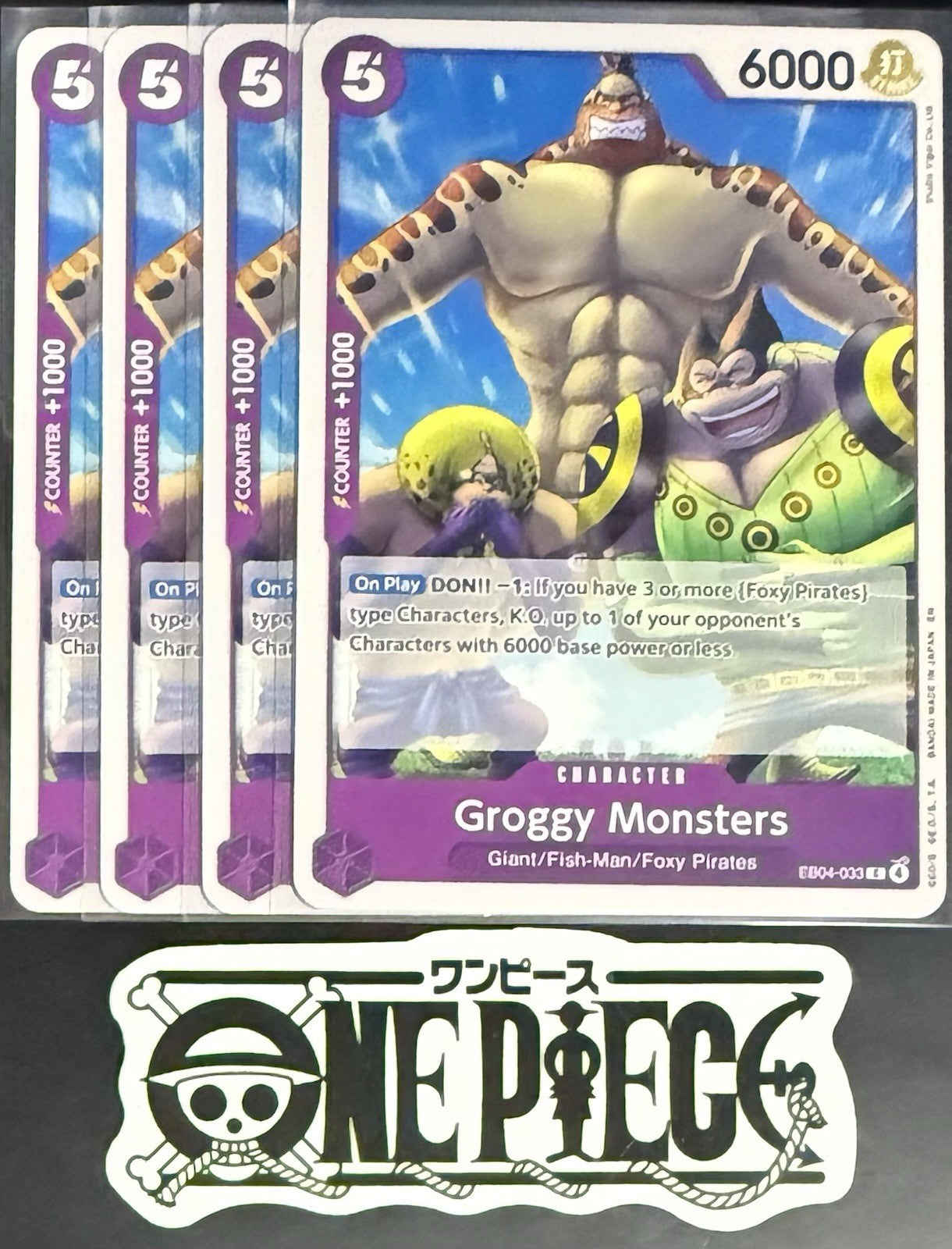 4x One Piece EB04-033 C Groggy Monsters - ENG - Regular - Play Set - TCG - NM/M