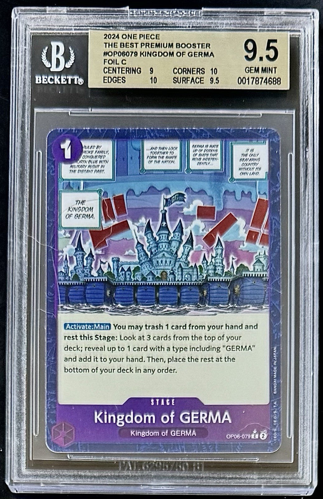 BGS 9.5 One Piece OP06-079 C* Kingdom of GERMA - English - Foil - PRB01 - Graded