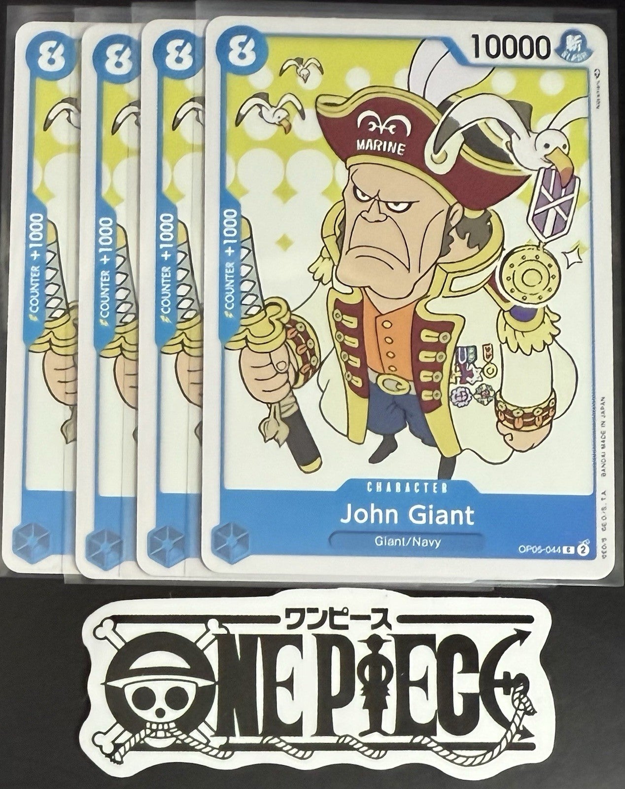 4x One Piece OP05-044 C John Giant - English - Regular - Play Set - TCG - NM/M
