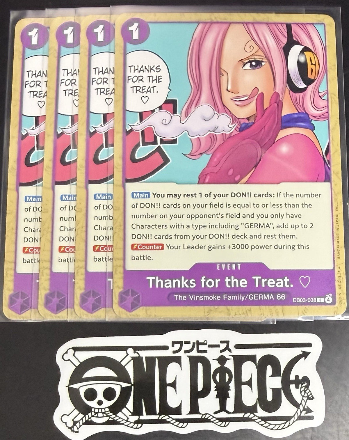 4 x One Piece EB03-038 C - Thanks for the Treat. - EN - Regular - Play Set -NM/M