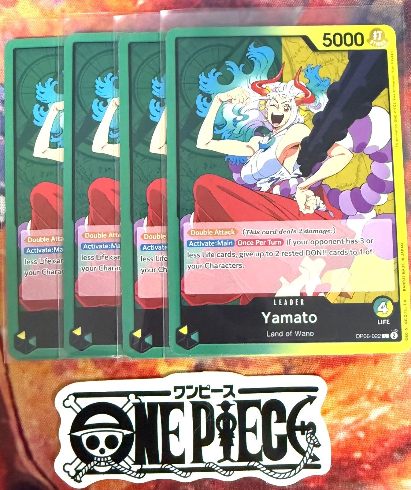 4x One Piece OP06-022 Yamato - Leader - English - TCG