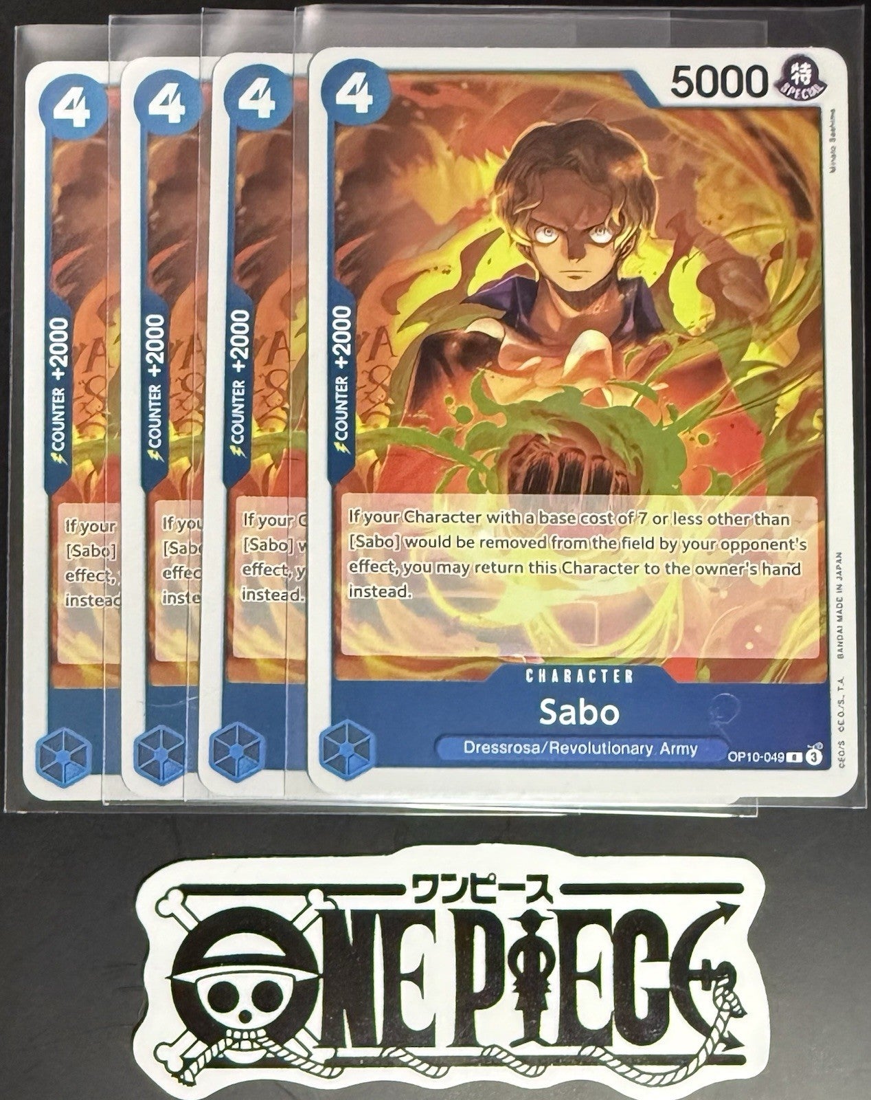 4x One Piece OP10-049 R Sabo - English - Foil - Playset - TCG - NM/M