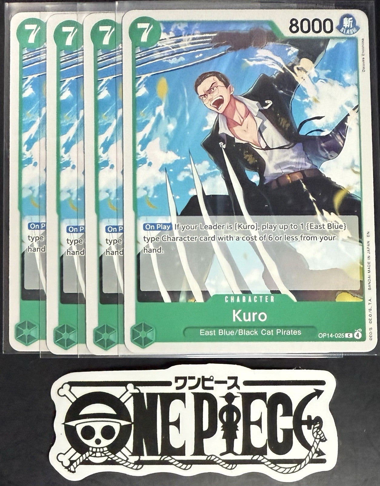 4x One Piece OP14-025 C Kuro - ENG - Regular - Playset - NM/M
