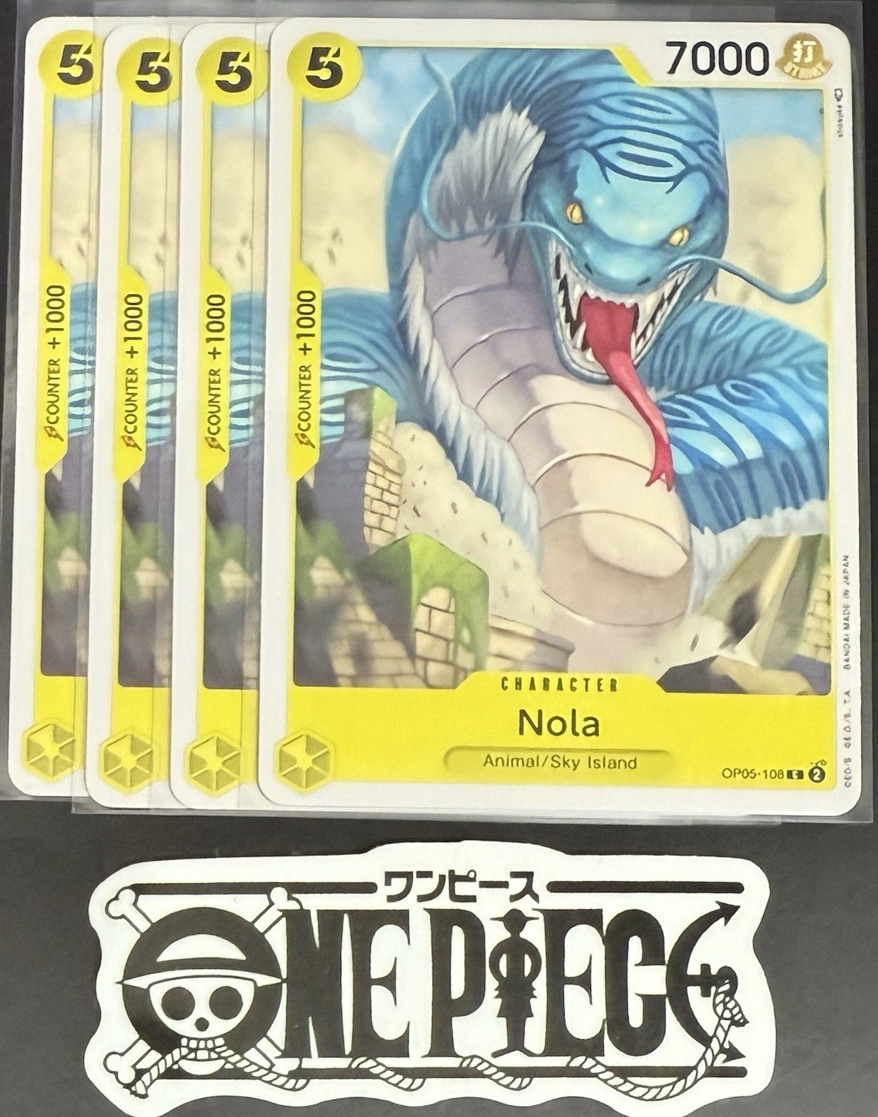 4x One Piece OP05-108 C Nola - ENG - Play Set - Regular - TCG - NM/M