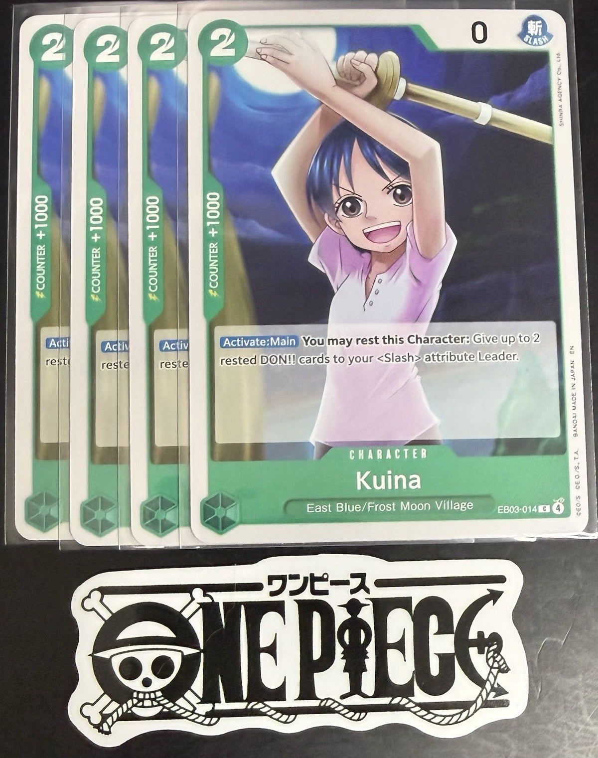 4 x One Piece EB03-014 C - Kuina - EN - Regular - Play Set - TCG - NM/M
