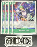 4x One Piece OP12-036 C Roronoa Zoro - English - Regular - Play Set - LD01 -NM/M