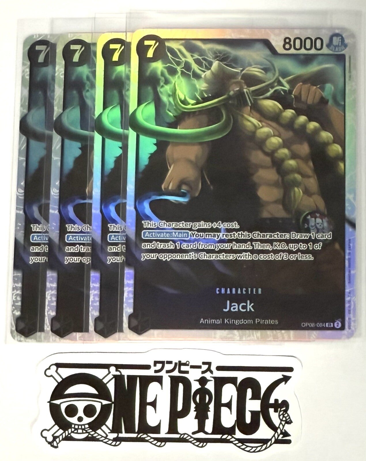 4x One Piece OP08-084 SR Jack - Foil - English - Play Set - Foil - TCG - NM/M