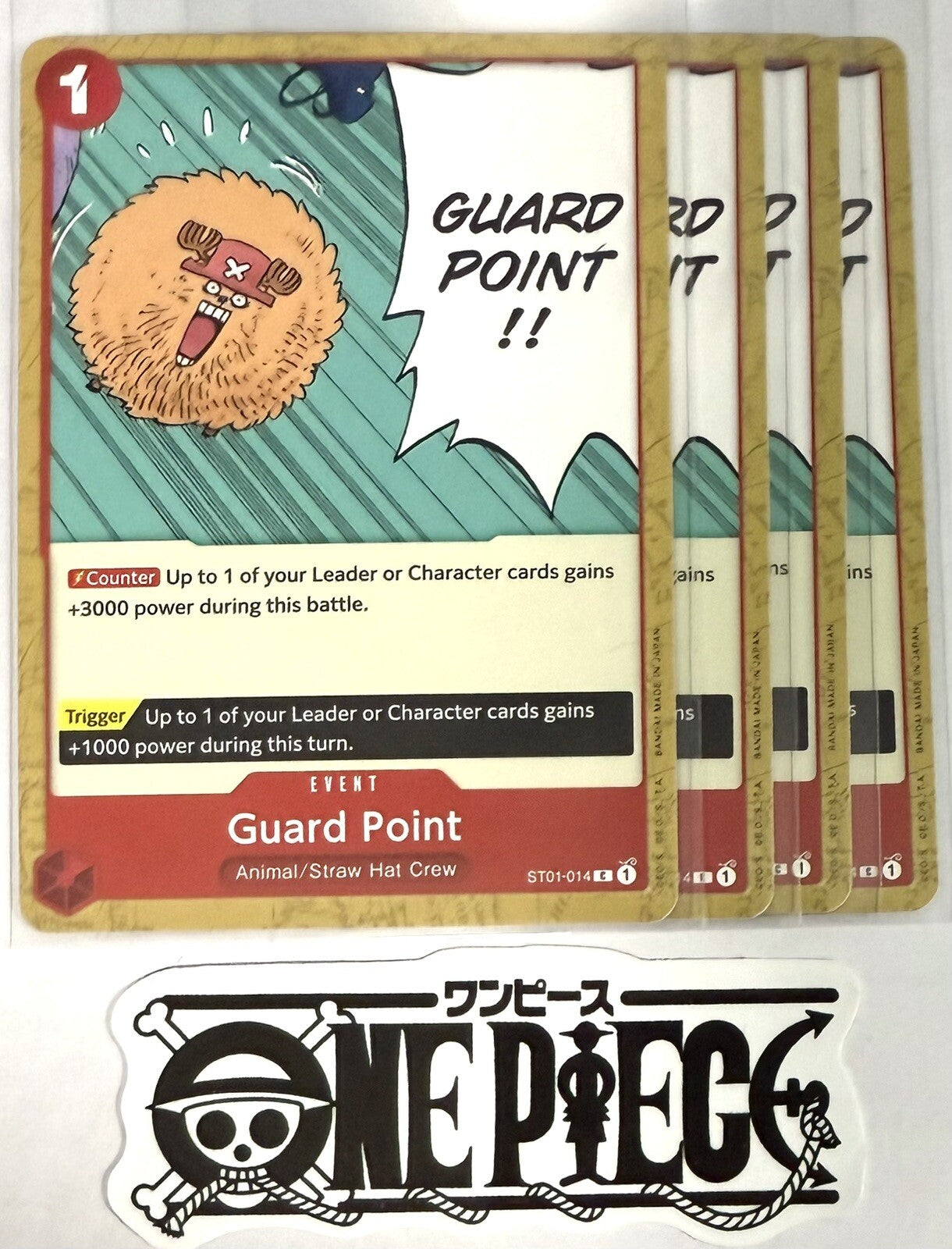 4x One Piece ST01-014 C Guard Point - English - Regular - Playset - TCG - NM/M