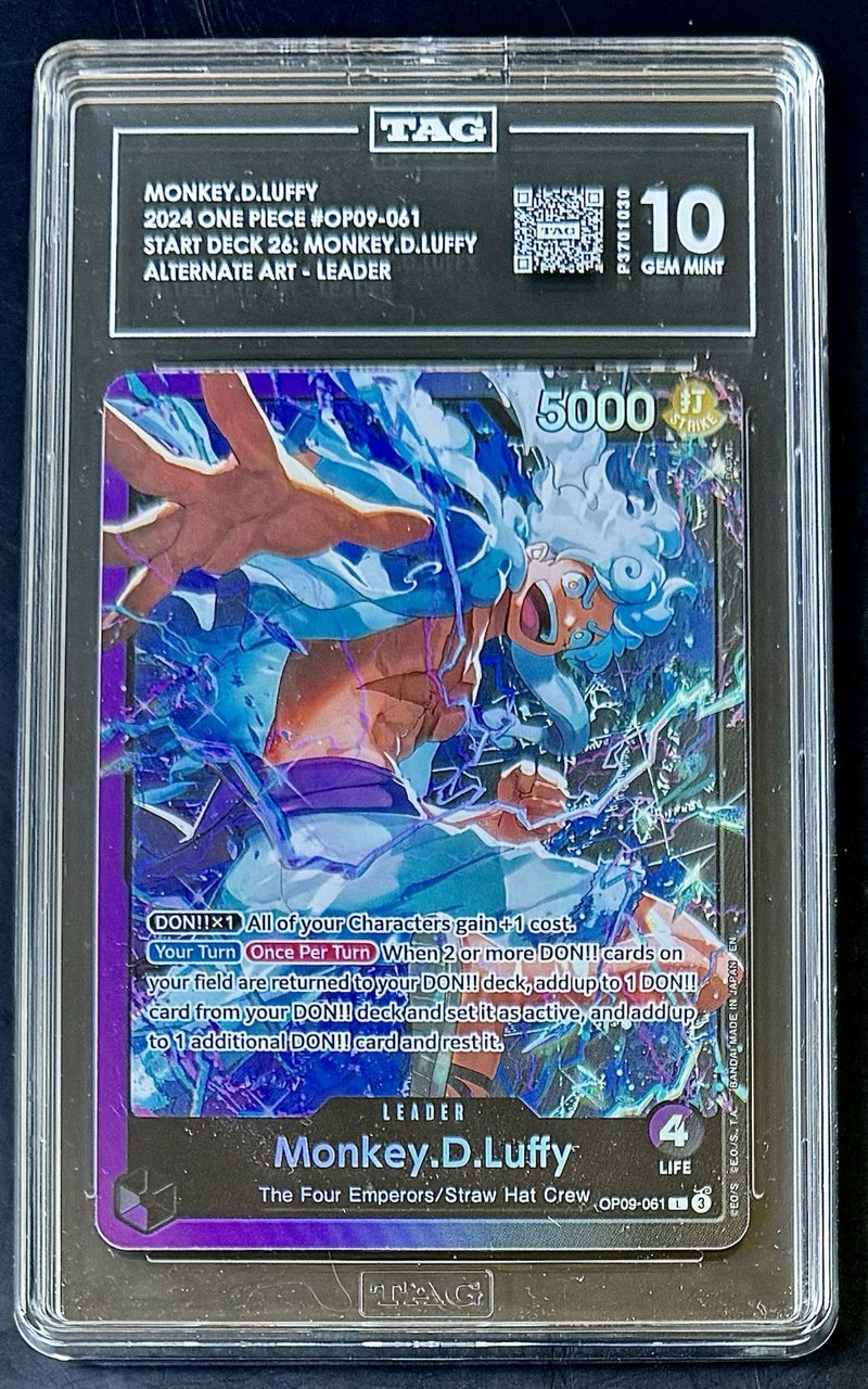 TAG 10 One Piece OP09-061 L - Monkey.D.Luffy - Alt Art - EN - Foil - ST26