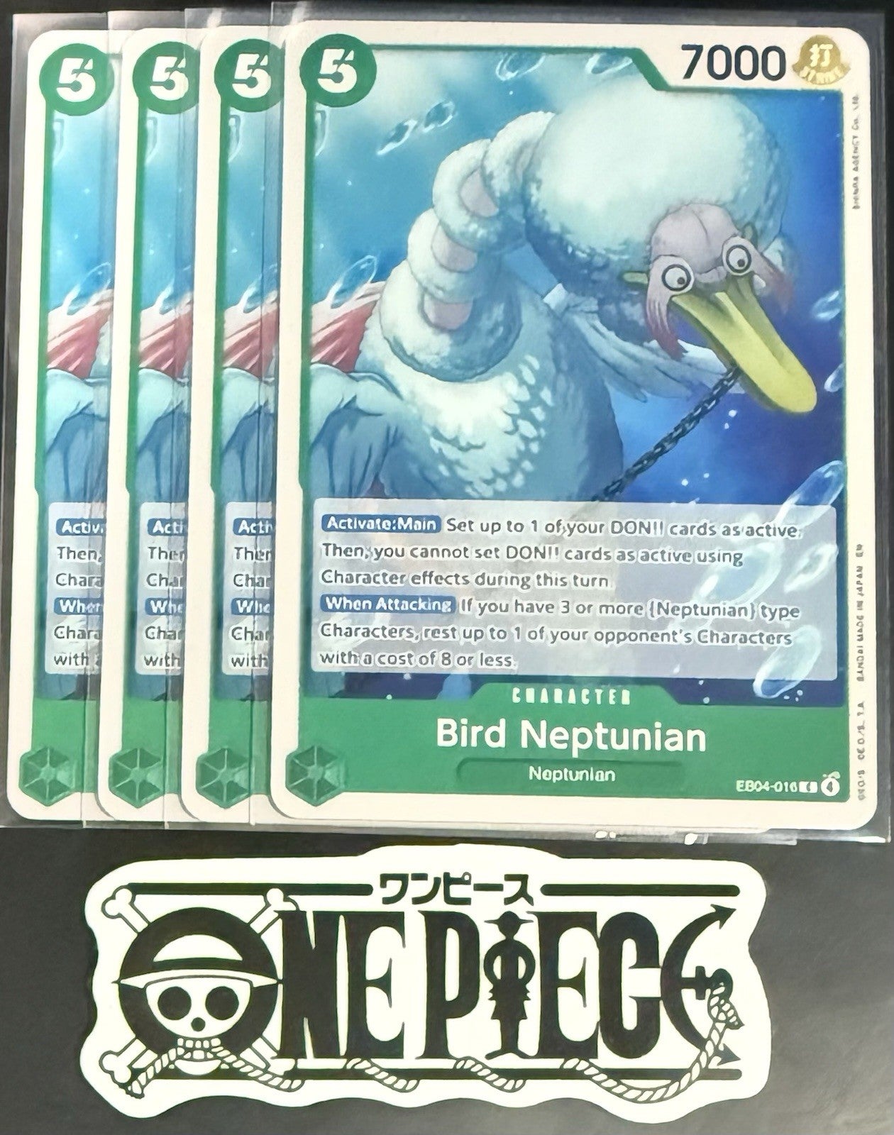 4x One Piece EB04-016 C Bird Neptunian - ENG - Regular - Play Set - TCG - NM/M