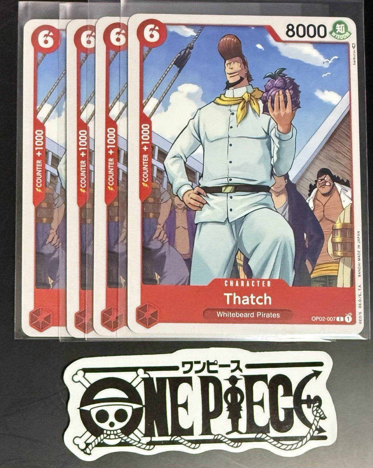 4x One Piece OP02-007 C Thatch - English - Playset - Regular - TCG - NM/M