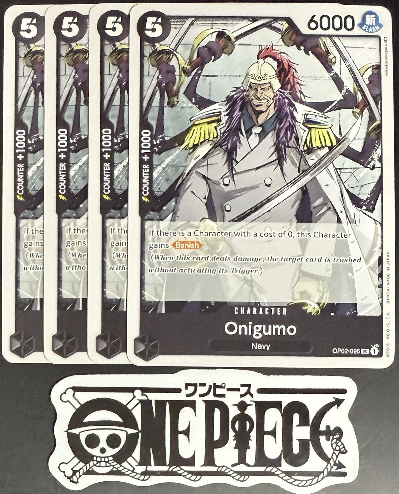 4x One Piece OP02-095 C Onigumo - English - Playset - Regular - TCG - NM/M