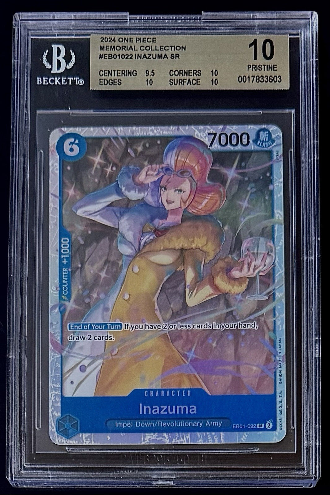 BGS 10 One Piece EB01-022 SR Inazuma - English - Memorial Collection - Graded