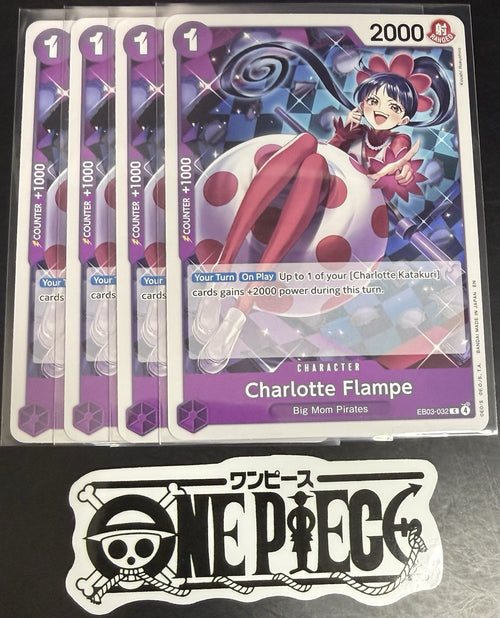 4 x One Piece EB03-032 C - Charlotte Flampe - EN - Regular - Play Set - NM/M