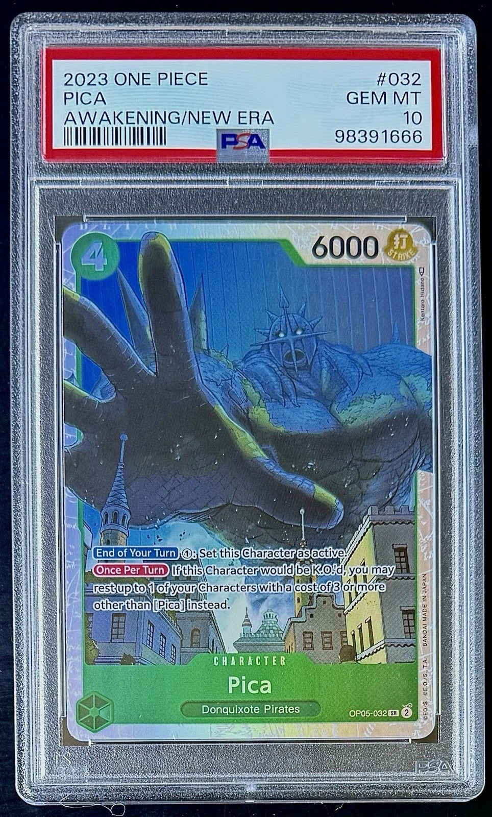 PSA 10 One Piece OP05-032 SR Pica - EN - Awakening of the New Era - Graded