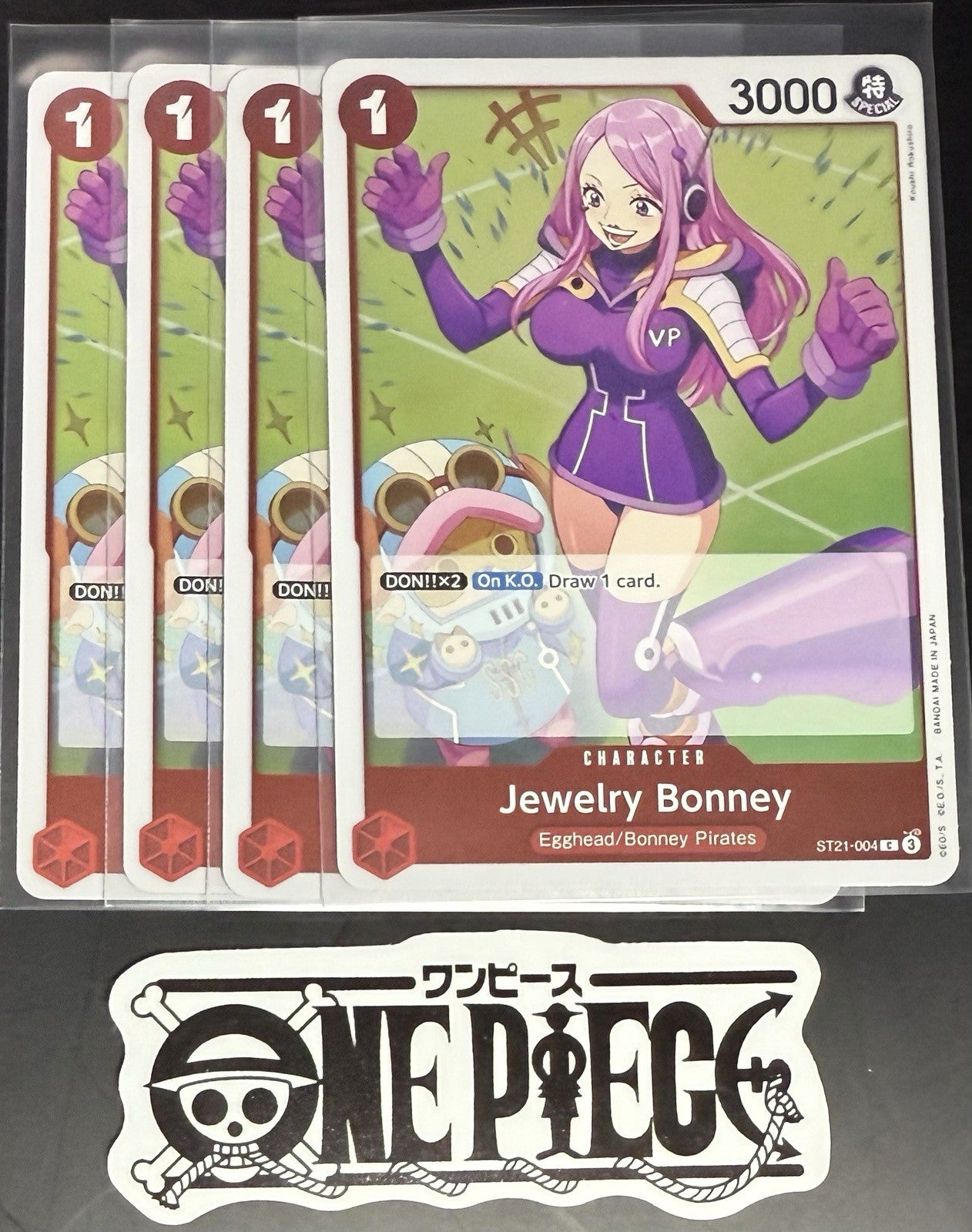 4x One Piece ST21-004 C - Jewelry Bonney - EN - Foil - Play Set - TCG - NM/M
