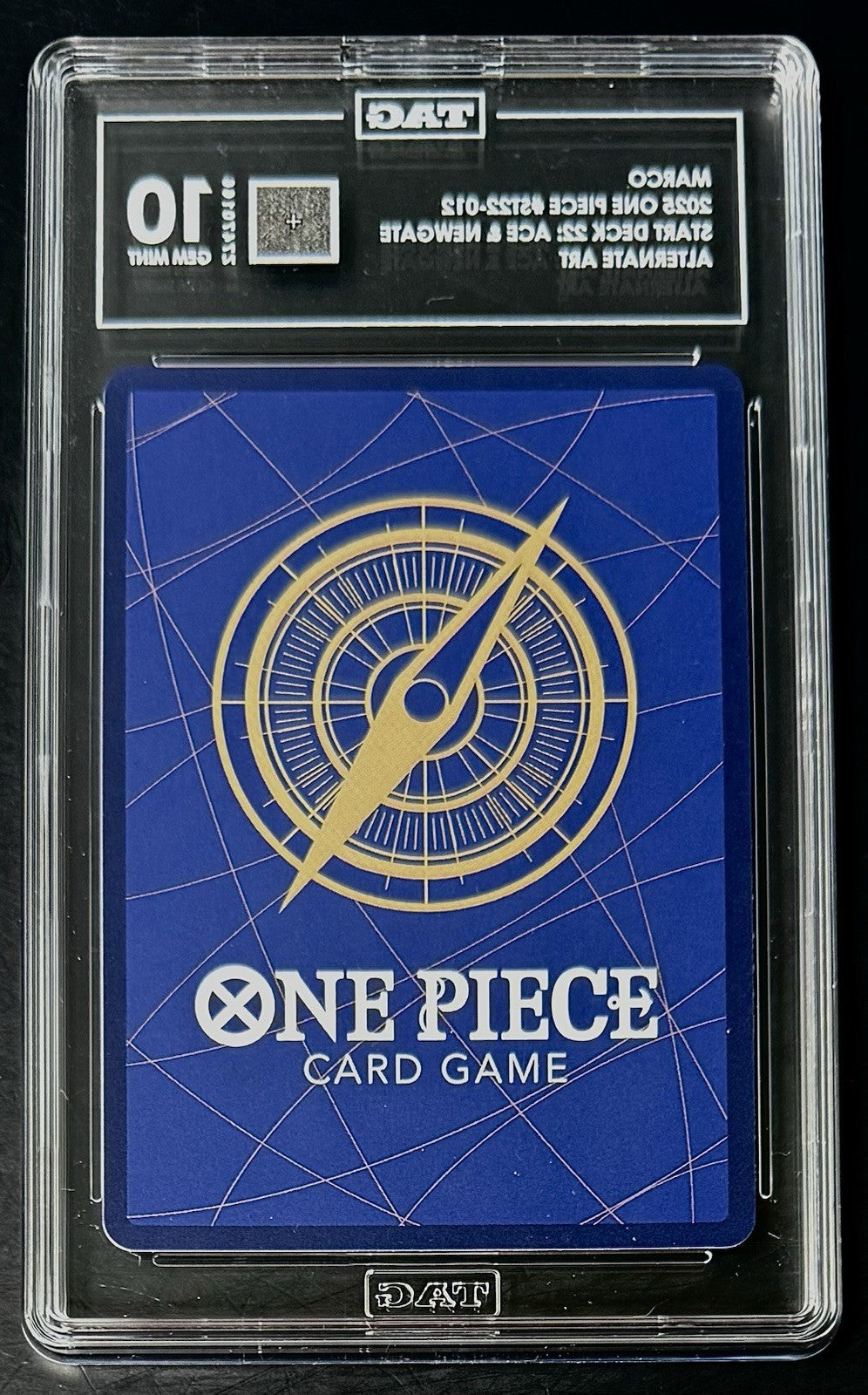 TAG 10 One Piece ST22-012 C* Marco - Alt Art- EN - Foil - Ace & Newgate - Graded