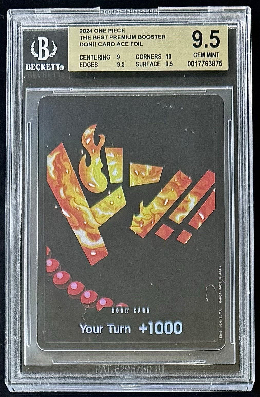 BGS 9.5 One Piece PRB01 Don!! Card Portgas.D.Ace Foil - English - Graded - PRB01