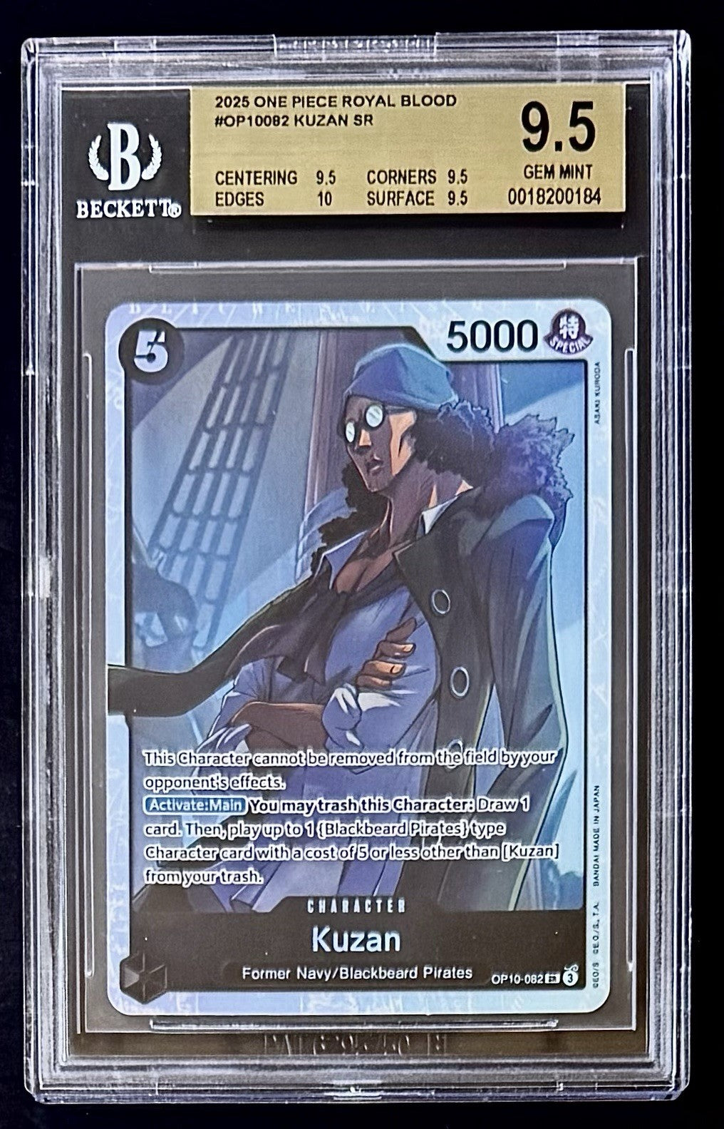 BGS 9.5 One Piece OP10-082 SR - Kuzan - EN - Royal Blood - Graded