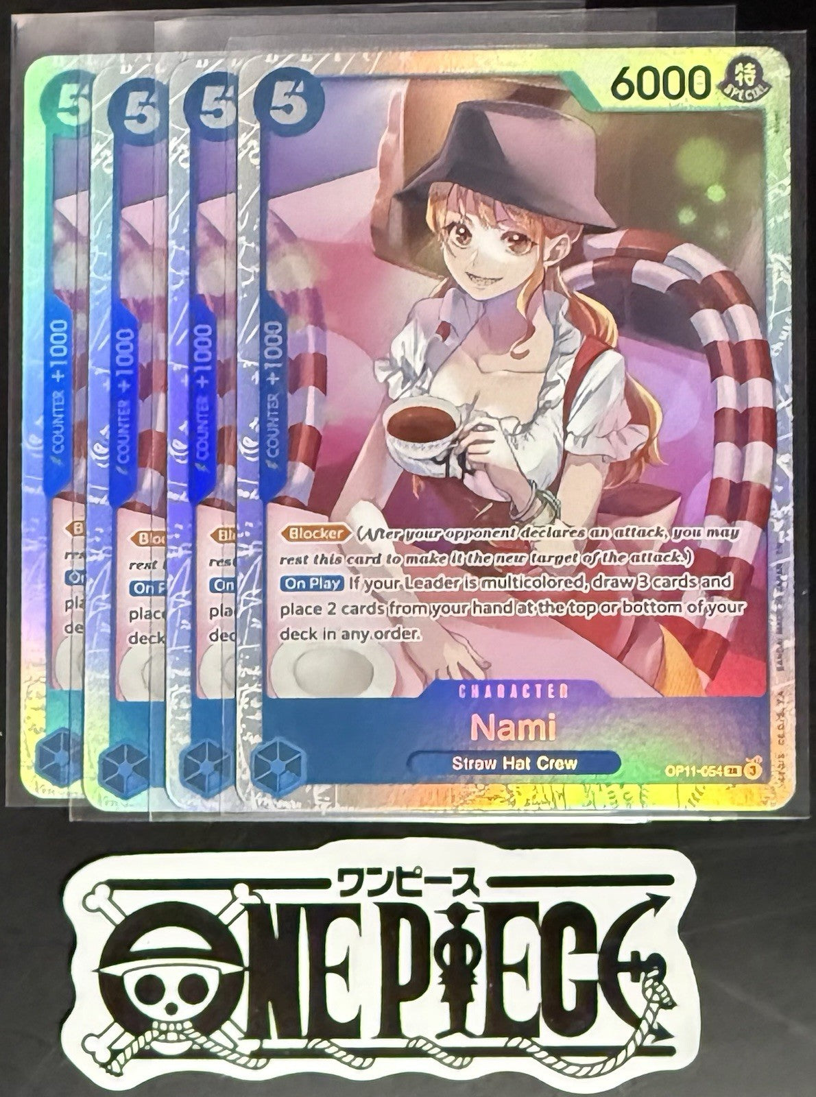4x One Piece OP11-054 SR - Nami - EN - Foil - Playset - TCG - NM/M