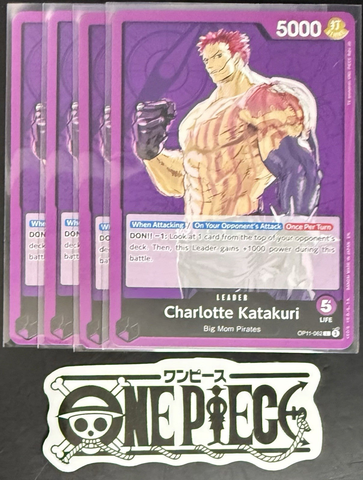 4 x One Piece OP11-062 L - Charlotte Katakuri - ENG - Regular - TCG - NM/M