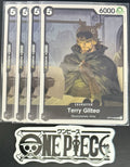 4x One Piece OP13-088 UC Terry Gilteo - ENG - Regular - Playset - TCG - NM/M