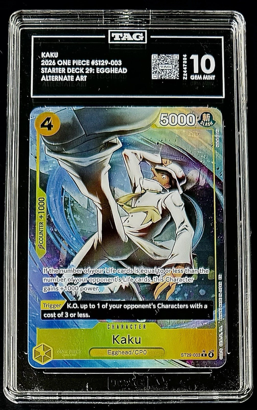 TAG 10 One Piece ST29-003 C* - Kaku - Alt Art - EN - Foil - Egghead