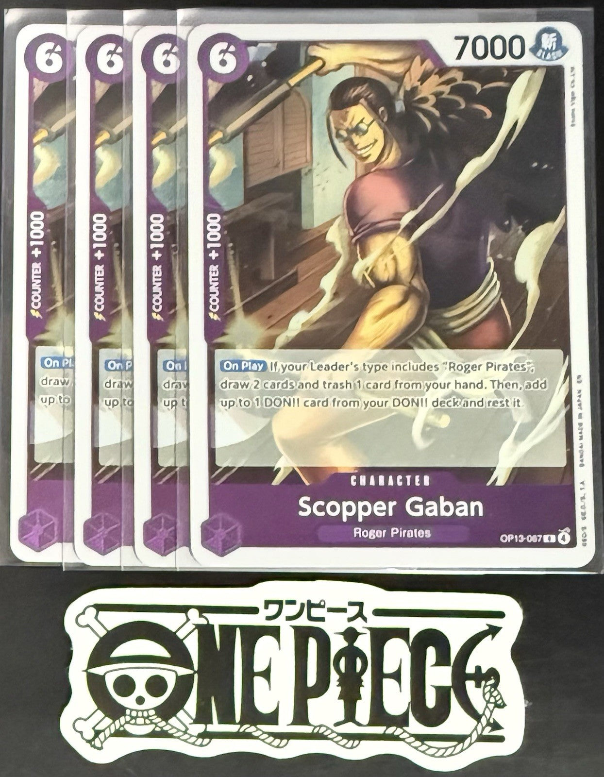 4x One Piece OP13-067 R Scopper Gaban  - ENG - Foil - Playset - TCG - NM/M