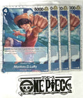 4x One Piece P-055 P Monkey.D.Luffy - Flag Foil - English - Play Set - TCG -Mint