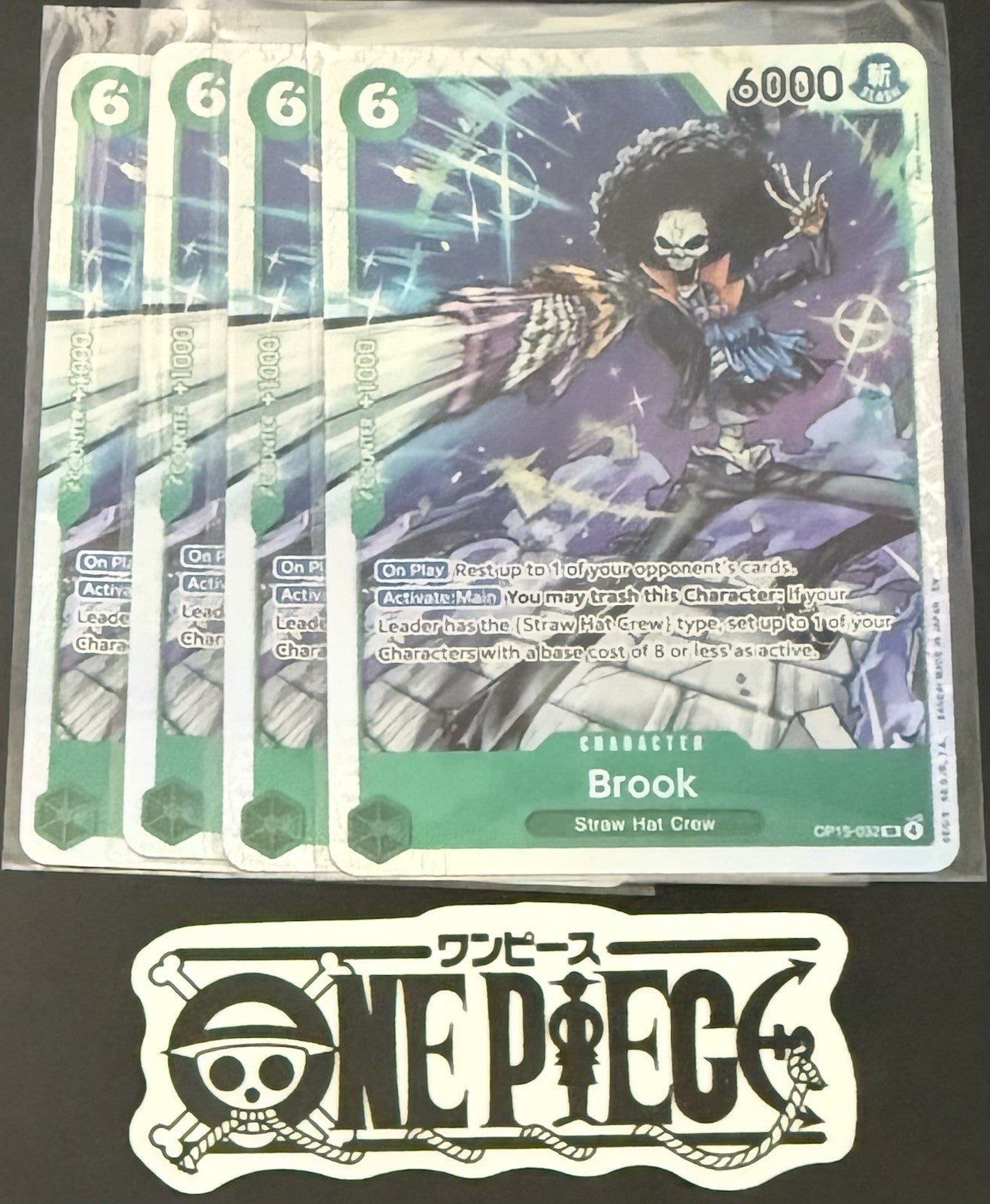 4x One Piece OP15-032 SR - Brook - EN - Foil - Play Set - TCG - NM/M