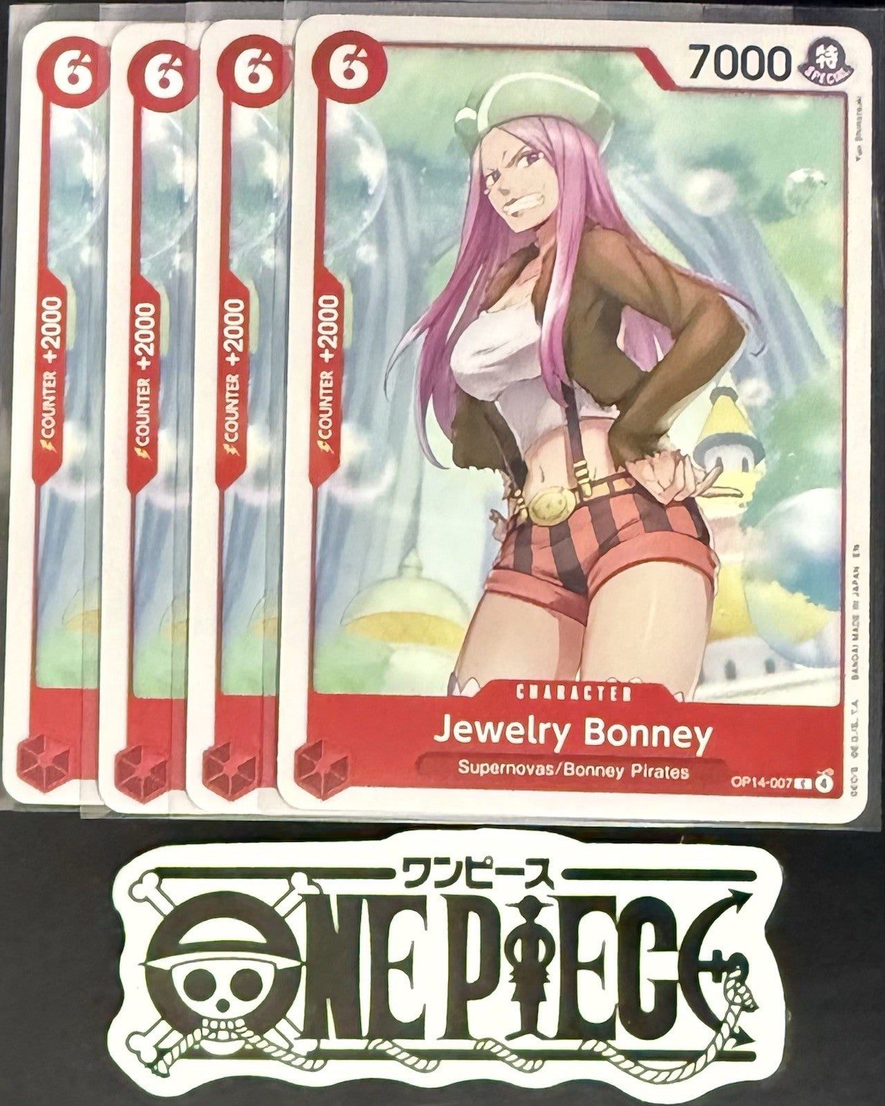 4x One Piece OP14-007 C Jewelry Bonney - ENG - Regular - Playset - NM/M