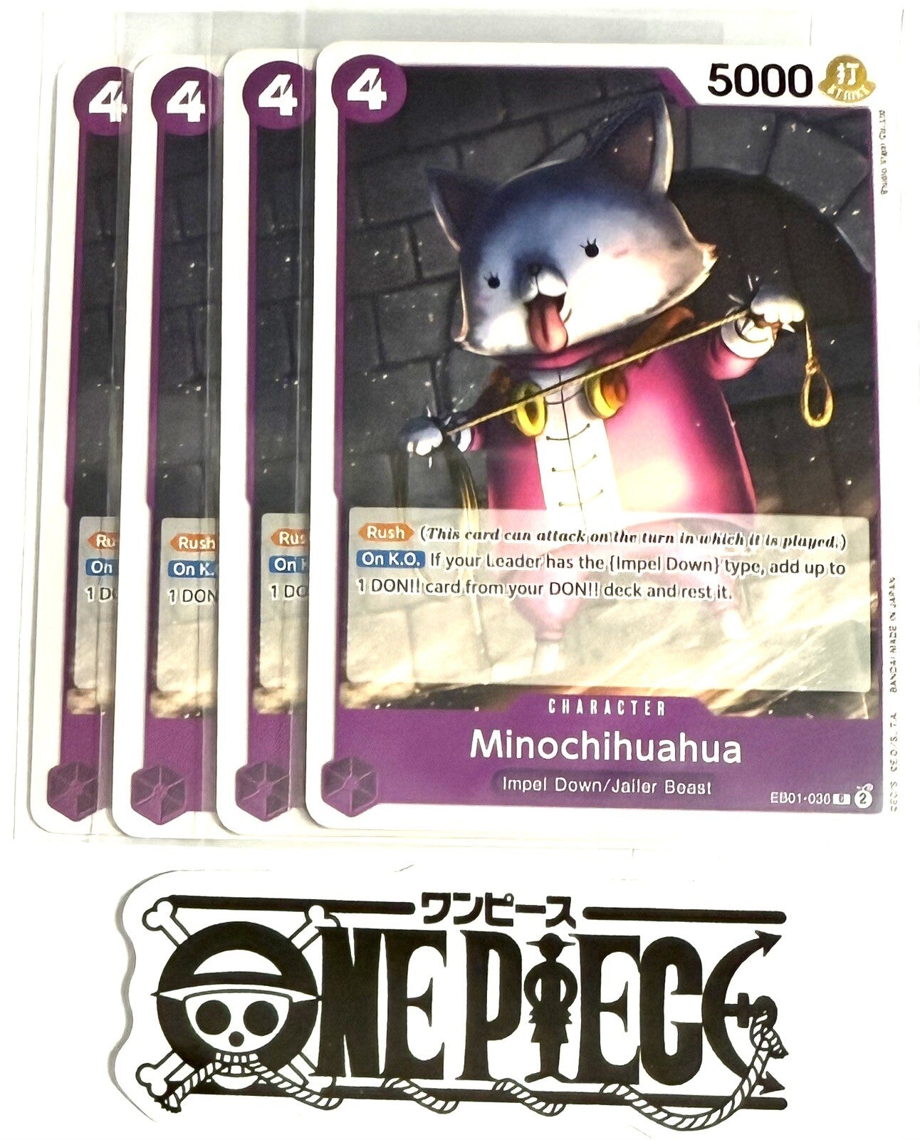4x One Piece EB01-036 C Minochihuahua - ENG - Regular - Play Set - TCG - NM/M