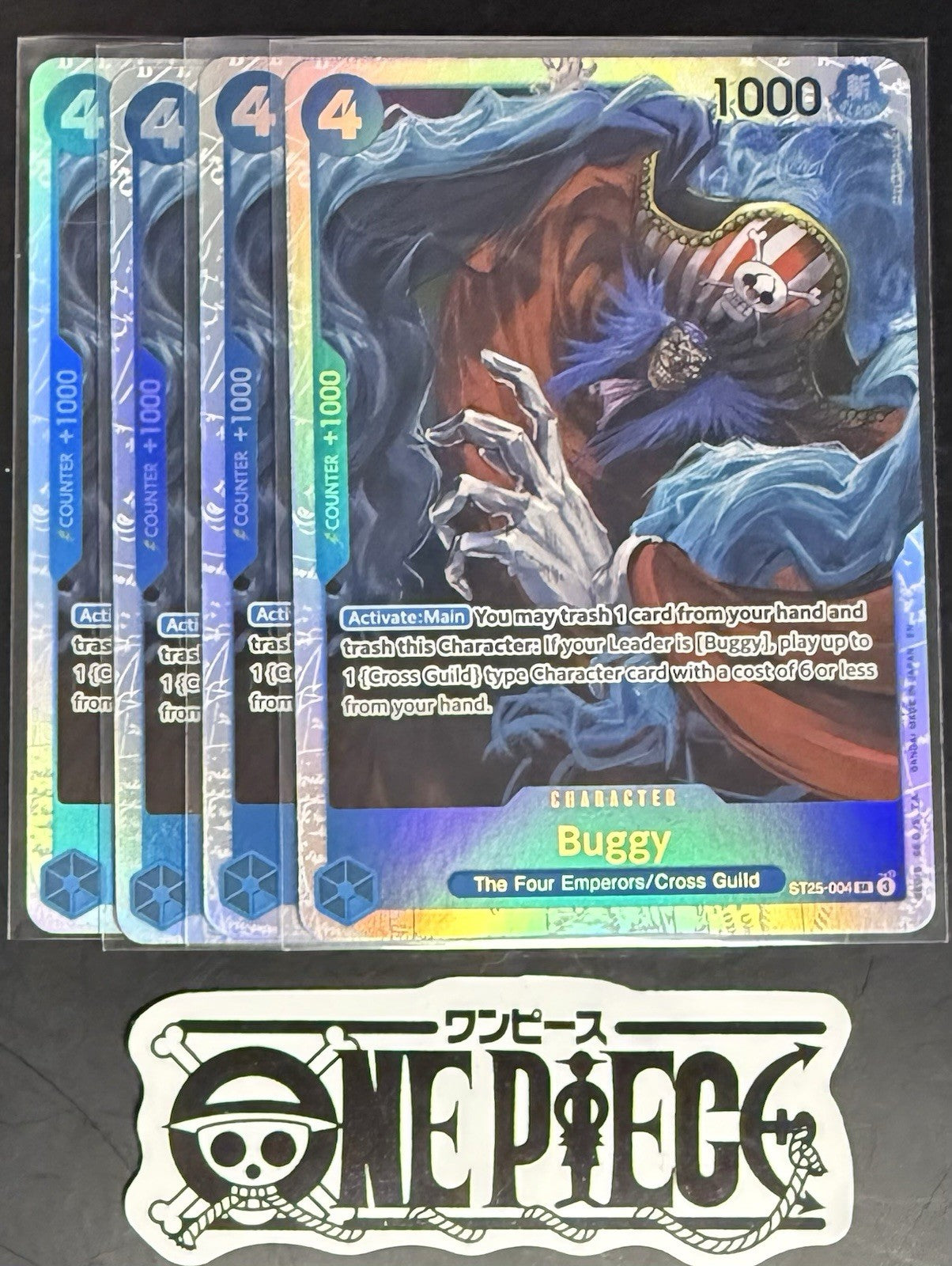 4x One Piece ST25-004 SR Buggy - English - Foil - Playset - TCG - NM/M