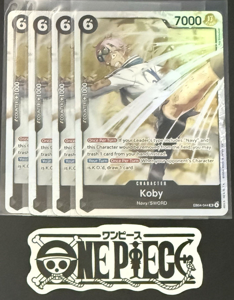 4x One Piece EB04-044 SR - Koby - EN - Foil - Play Set - TCG - NM/M