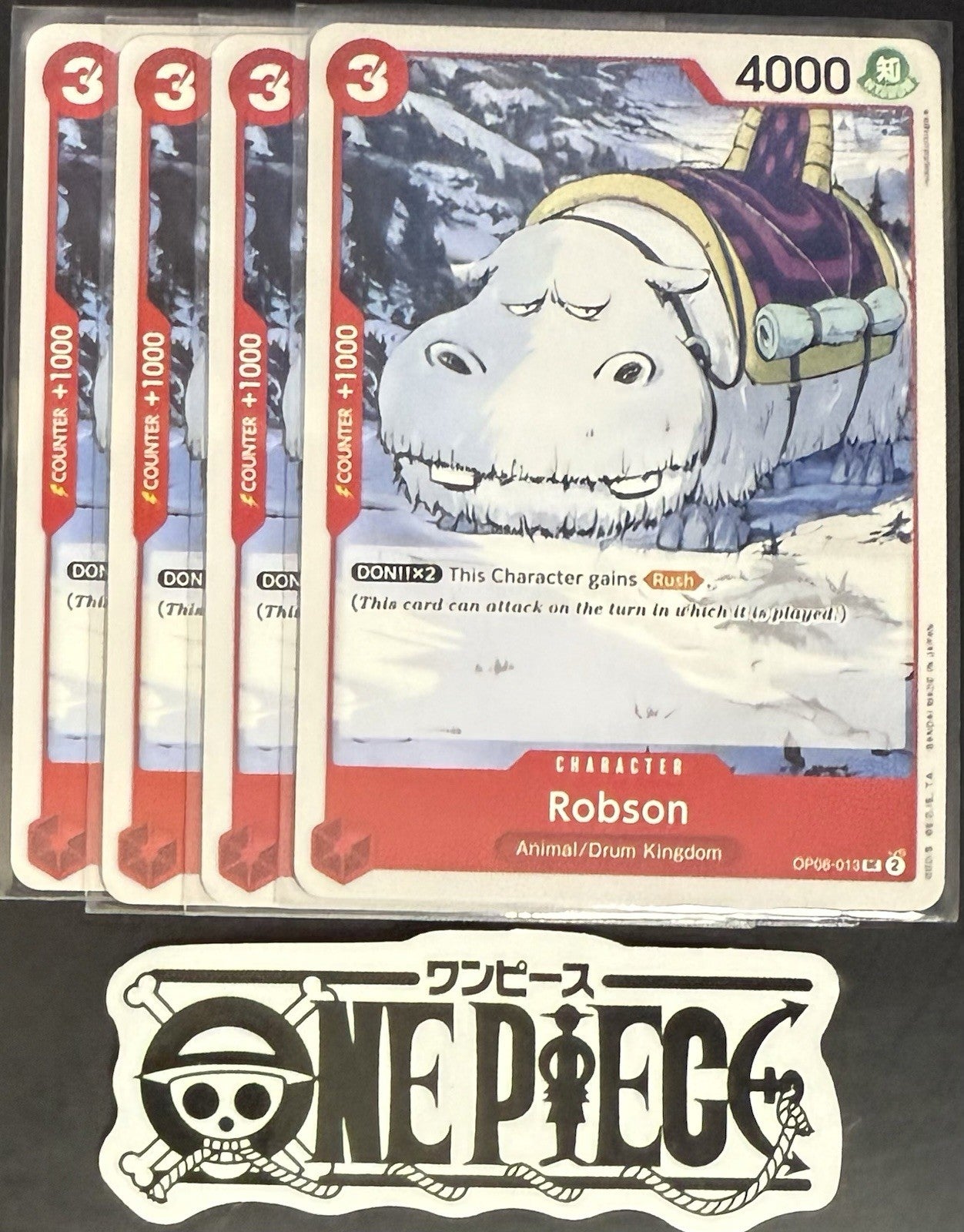 4x One Piece OP08-013 UC Robson - ENG - Regular - Play Set - TCG - NM/M